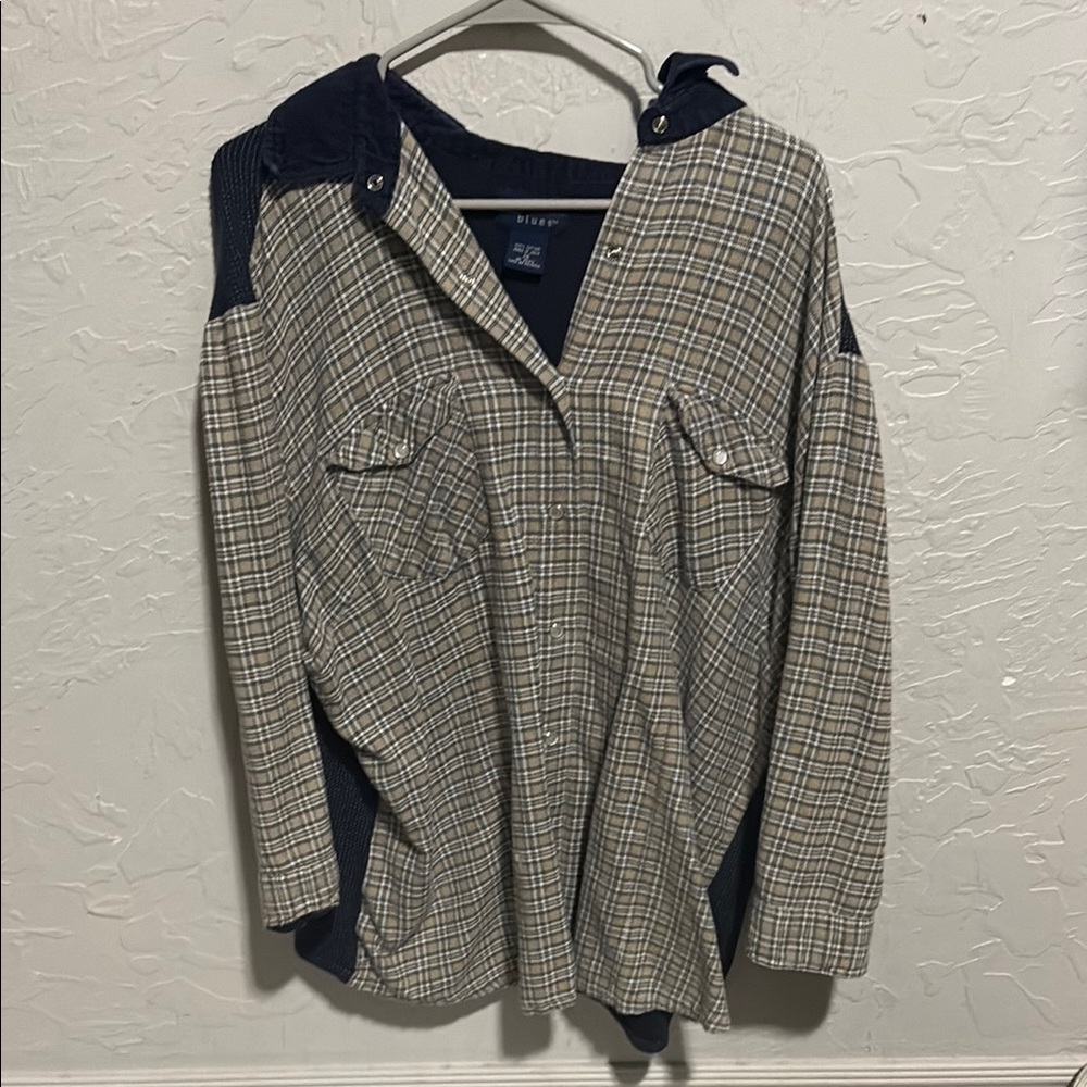 Roper Blue and Tan Lightweight Shirt Jacket